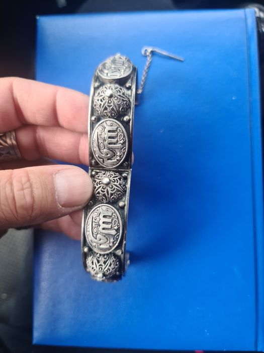 N bratara argint masiv 925 araba,Allah,fixa 62 mm ,model deosebit