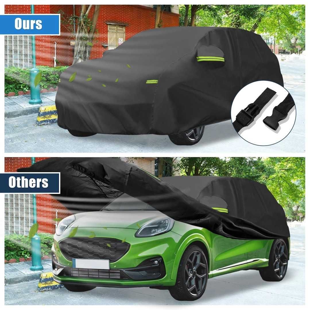 Husă mașină de exterior impermeabilă cu fermoar neagră