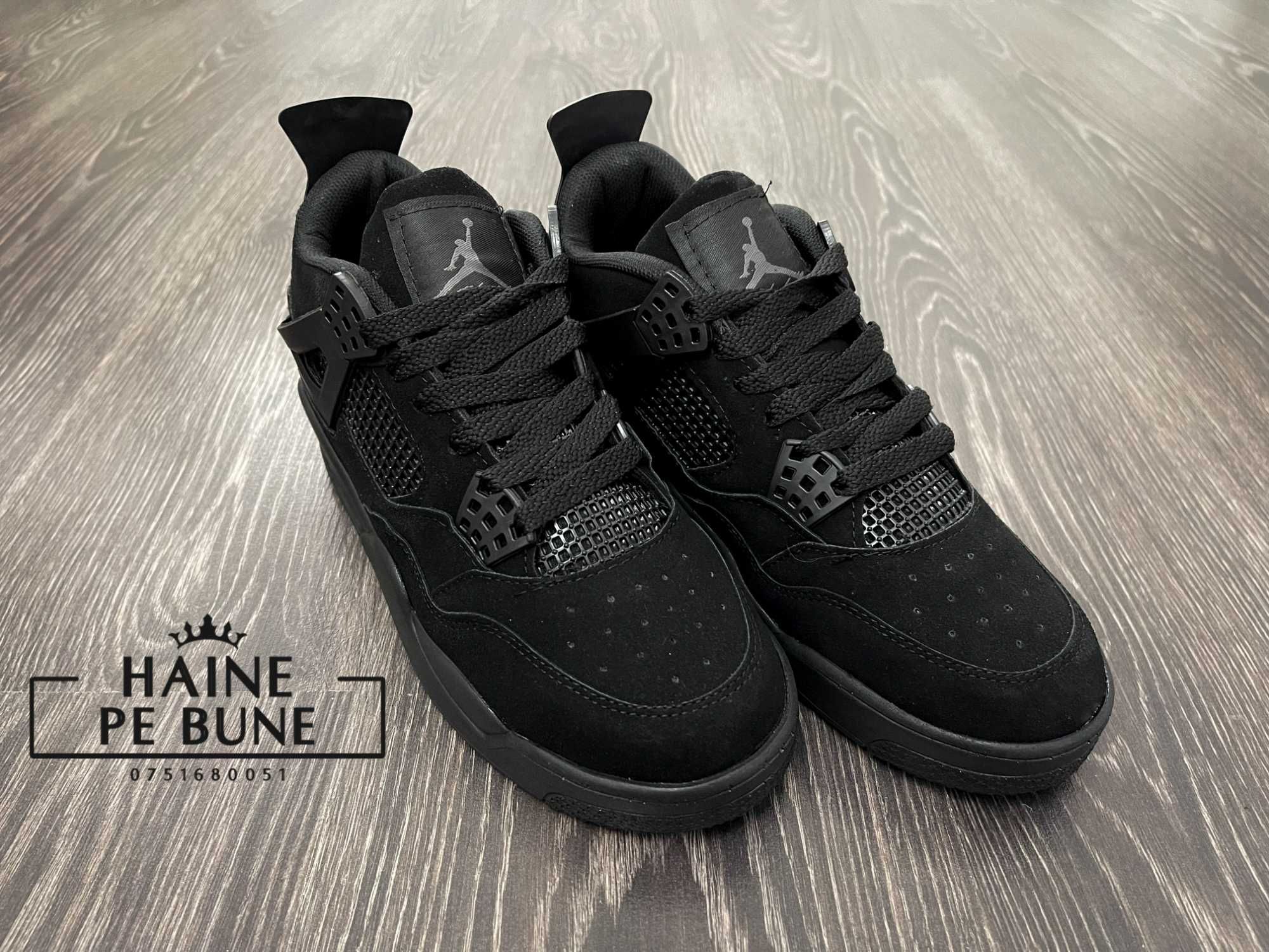 Adidasi Nike Air Jordan 4 Retro Black Cat ProdusNOU Tenesi Fete Baieti