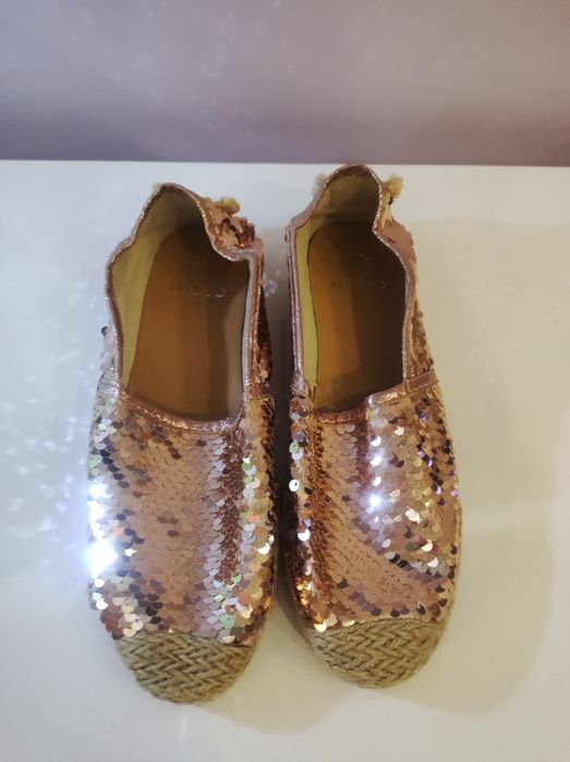 Дамски еспадрили розово злато