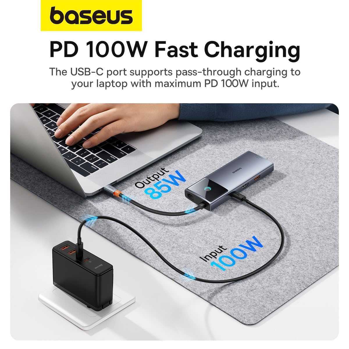 Нов хъб Baseus Metal Gleam Series 6-в-1 USB Type C HUB 1x HDMI 4k ...