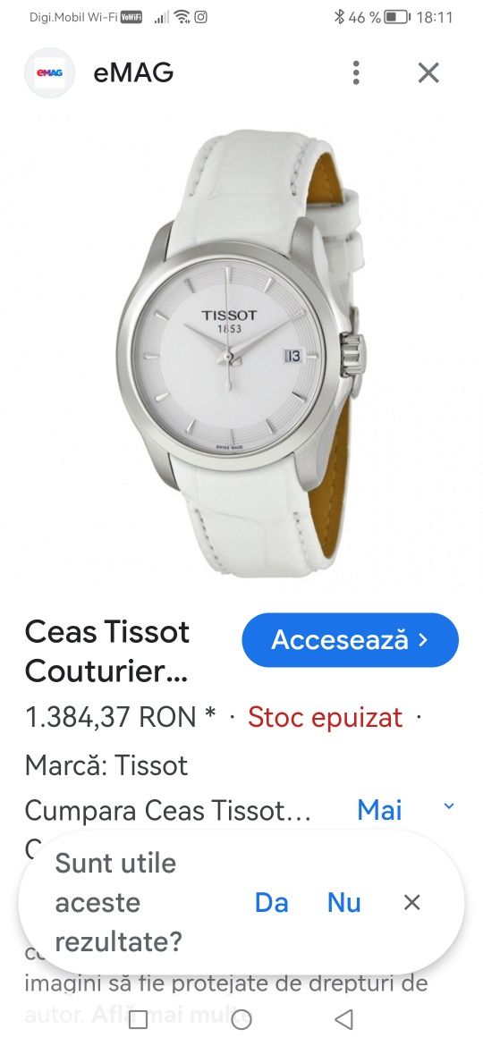 Ceas Tissot Couturier - Quartz 34 mm - Ca nou!