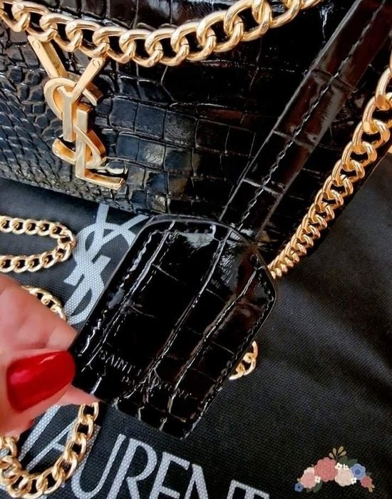 Geanta damă, model croco,Italia, saculet, etichetă