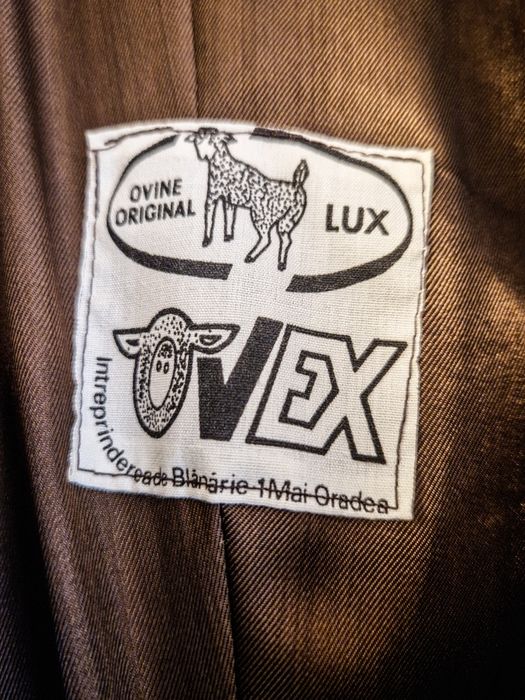 OVEX Haina/ Palton Dama Blana Naturala Mouton Dore MARO NOU