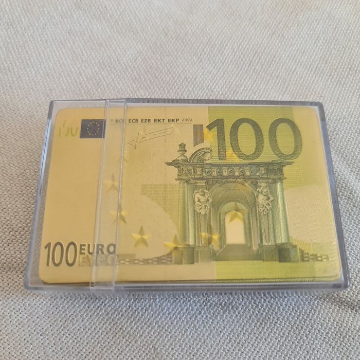 Златни карти за игра със сертификат,100 евро гръб !