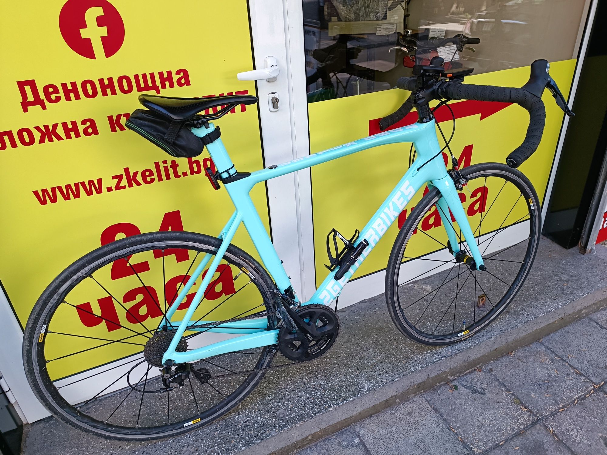 Шосеен велосипед - карбон, Shimano 105, Mavic + GPS