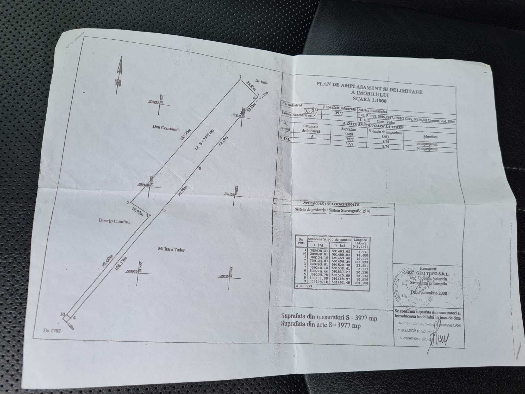 teren intravilan 4000 mp sat Cretesti, Com Vidra, Ilfov