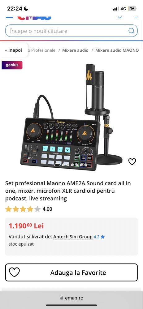 SET complet Mixer + Microfon Maonocaster Ame 2