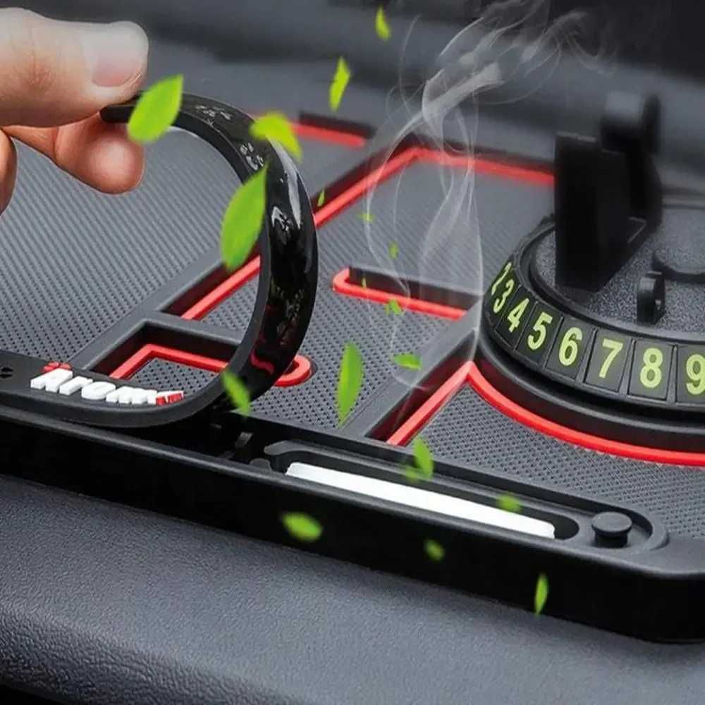 Suport auto cu odorizant pentru telefon sau accesorii, antiderapant