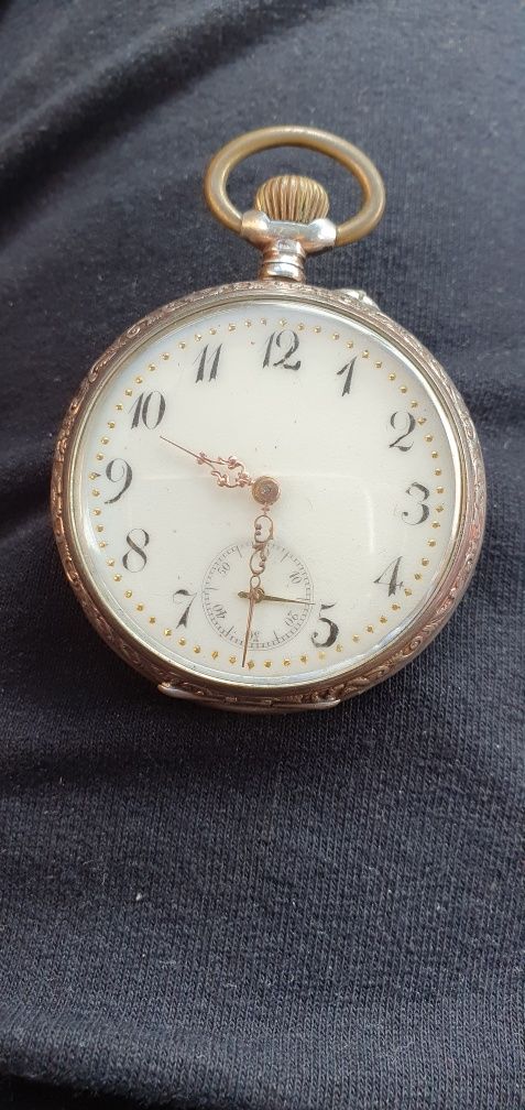 Superb antik ceas de buzunar argint perfecta functionare