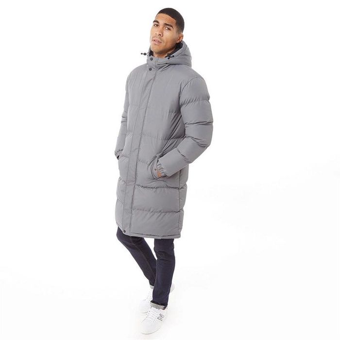 Ново Мъжко Дълго Пухено Яке Fluid - Топ Модел, Сиво
