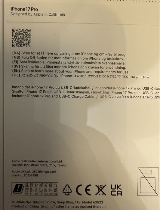Iphone 17 Pro Max 2TB Нов