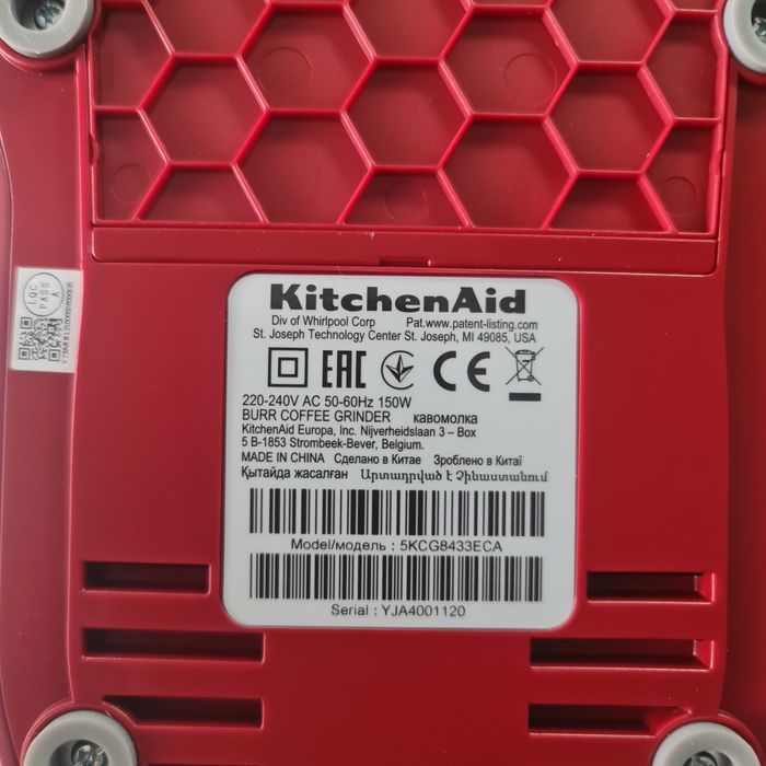 Rasnita electrica KitchenAid Apple Candy Red pentru cafea boabe