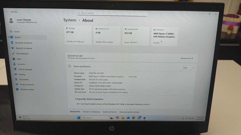 Laptop gaming HP 15 ca nou