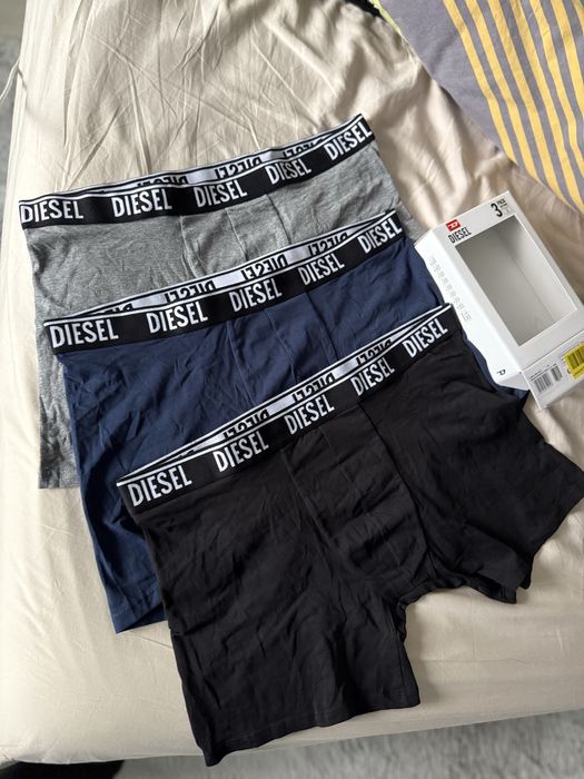 Diesel set 3 boxeri gri-negru-bleumarin marimea XXL noi originali