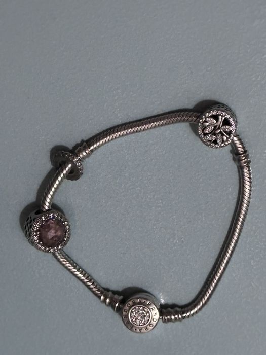 Браслет Pandora серебро 925 пробы, 21 грамм, с шармами