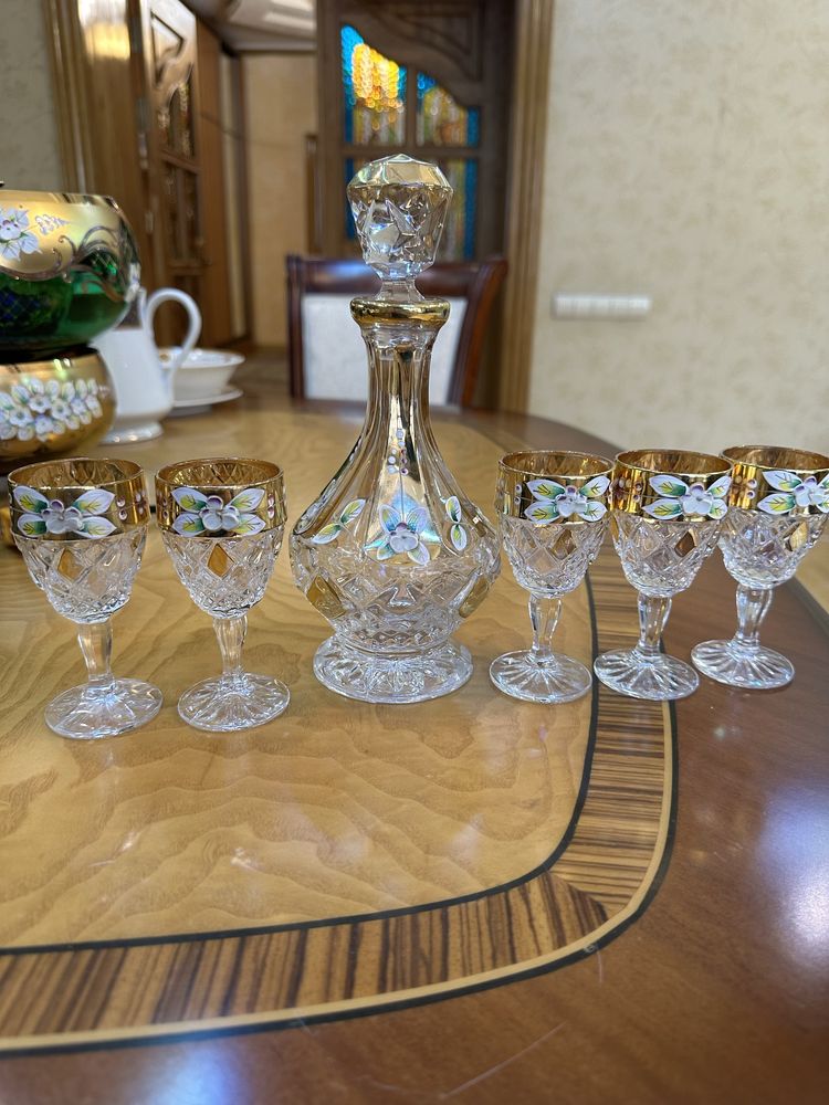 Bohemia Винтаж Чехословакия набор графир и рюмки