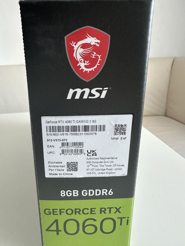 Placa video MSI nVidia GeForce RTX 4060 Ti GAMING X 8GB GDDR6 128bit