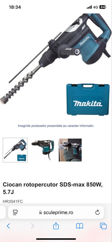 Rotopercutor Makita HR3541FC sds Max