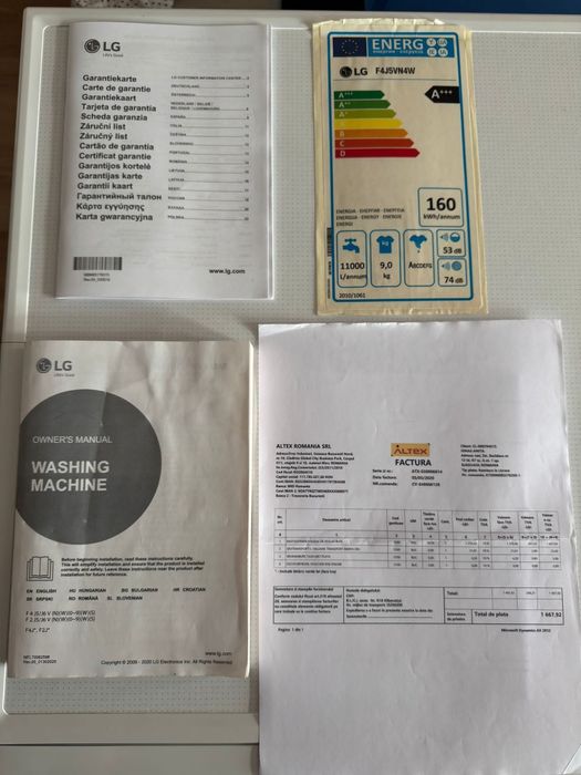 Vand masina de spalat rufe LG 9 kg