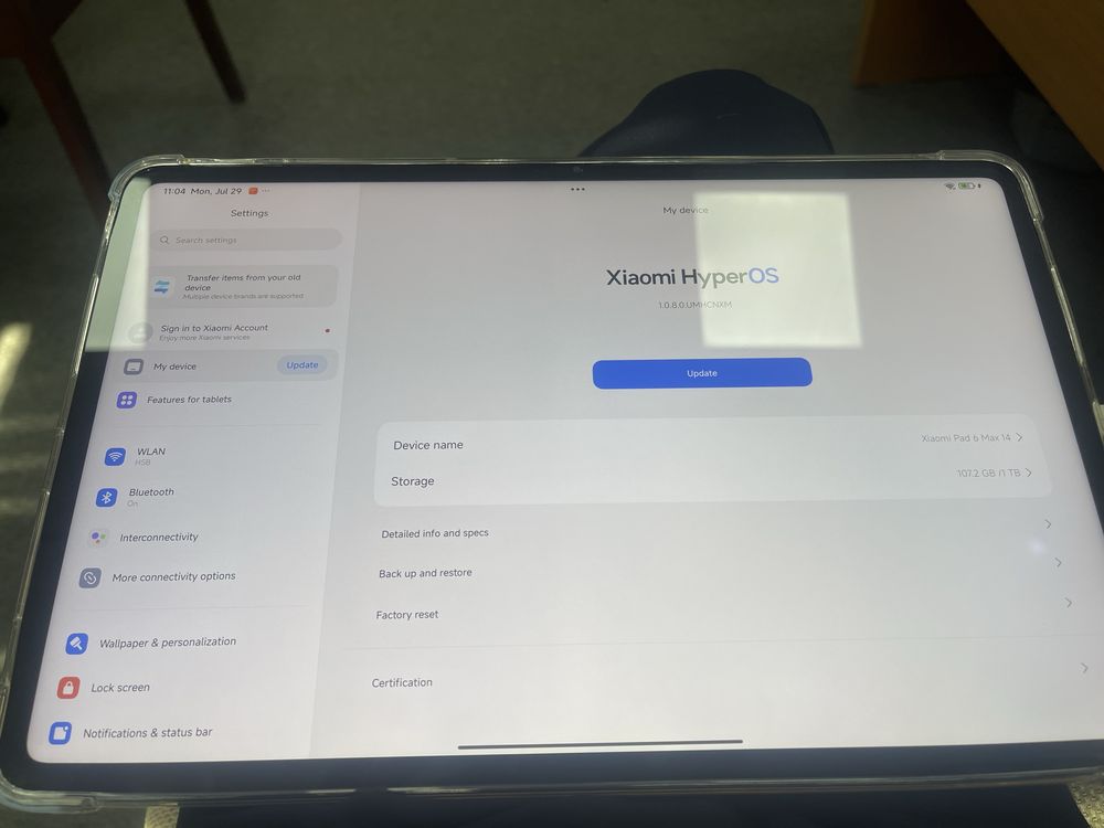Mi pad 6 max 14, 16/1024gb Snapdragon 8 Plus