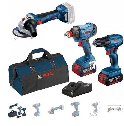 Bosch Professional комплект НОВ! Винтоверт + Гайковерт + Ъглошлайф