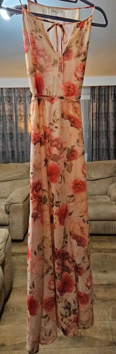 Rochie florala de vara ,roz, marimea 38