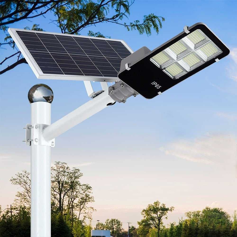 Улична соларна лампа Jortan със соларен панел и стойка, 400W