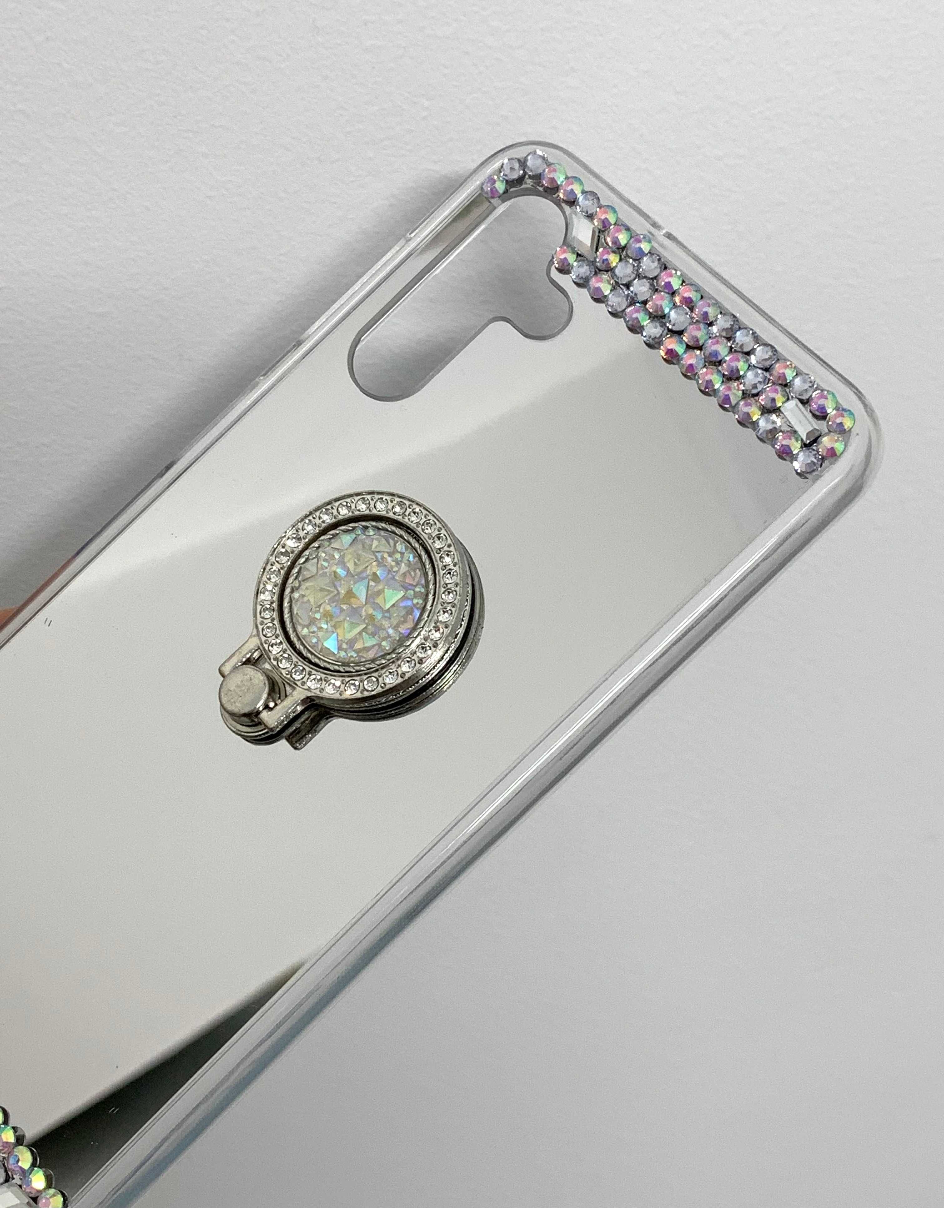 Husa oglinda cu pietricele si inel pt. Samsung Galaxy S24 / S24 Plus