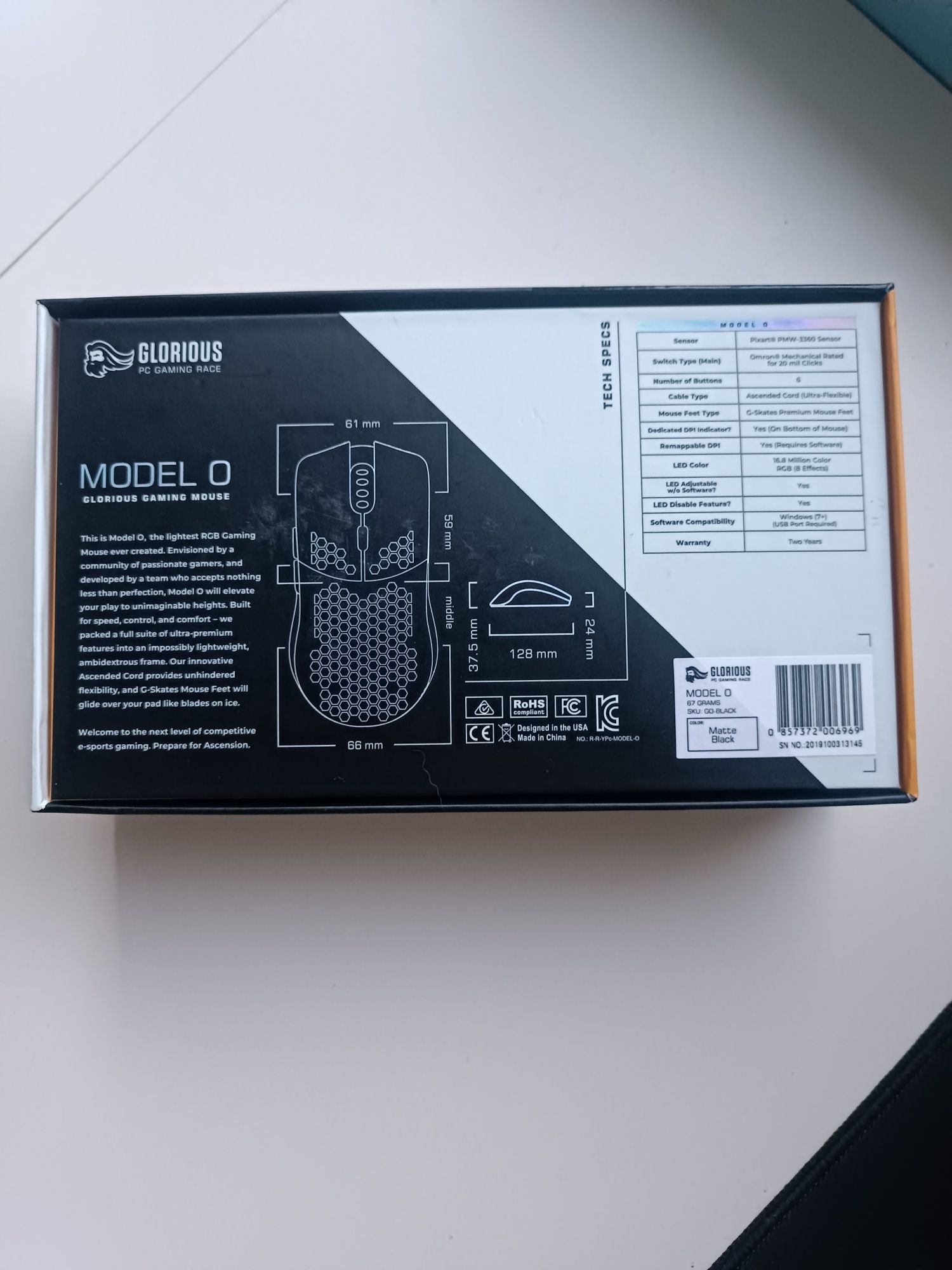 Gaming mouse, Glorious model O(black)