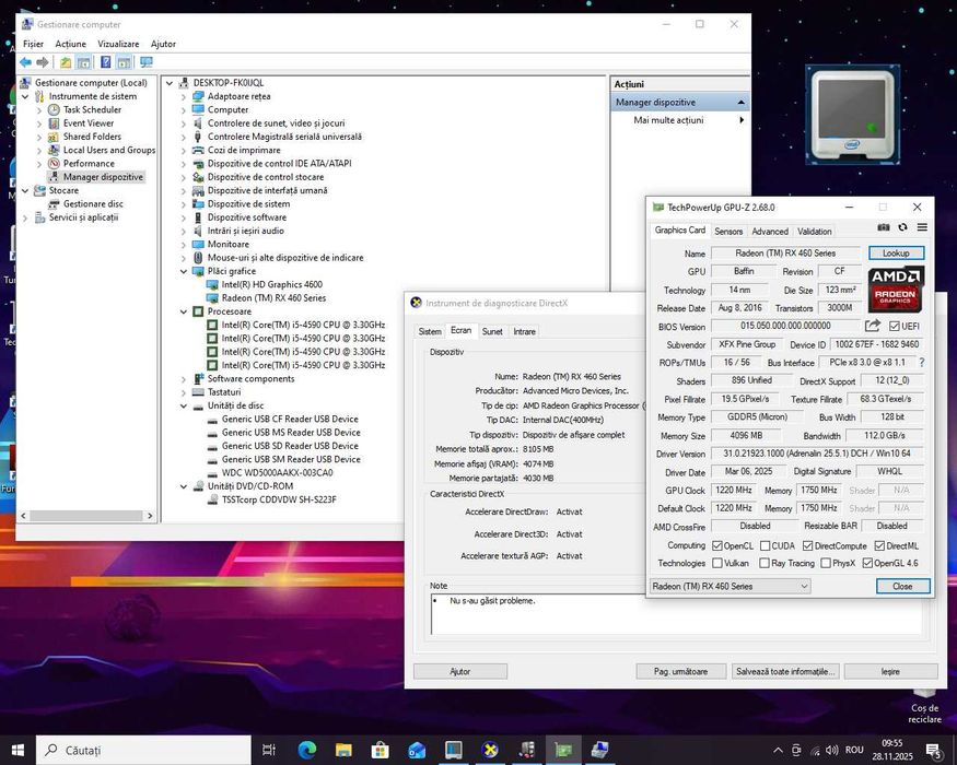 PC I5 4590 8 gb ddr3 Amd RX 460 4GB GDDR5 pc calculator unitate Gaming