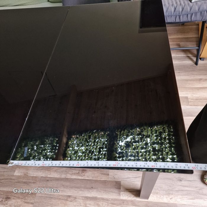 Set de curte elegant masa metalica cu blat de sticla +5 scaune