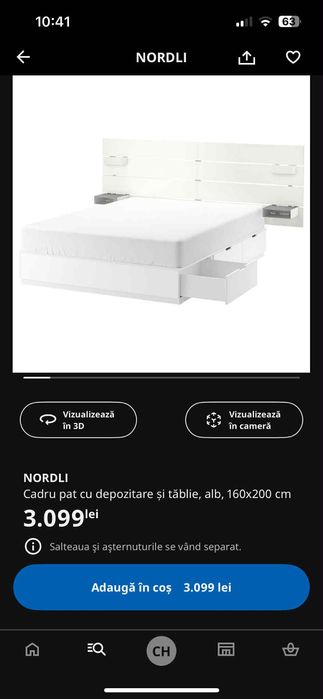 Vând pat Ikea Nordli