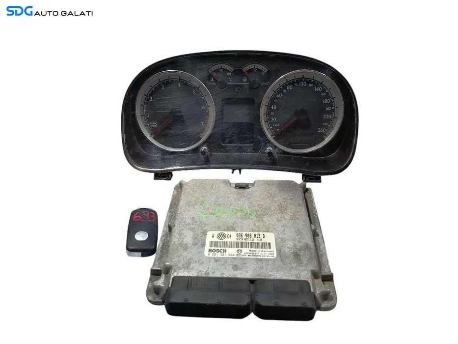 Kit Pornire ECU Calculator Motor Ceas Ceasuri Bord Cheie Cheie CIP Imobilizator Volkswagen Golf 4 1.6 Benzina 1998 - 2005 Cod 1J5920826G 036906013D 0261S01004 [L7076] [L7077]