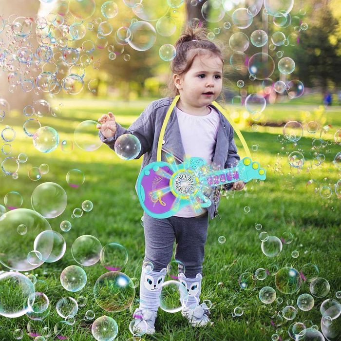 Детска машина за балончета, голяма китара със Led светлина