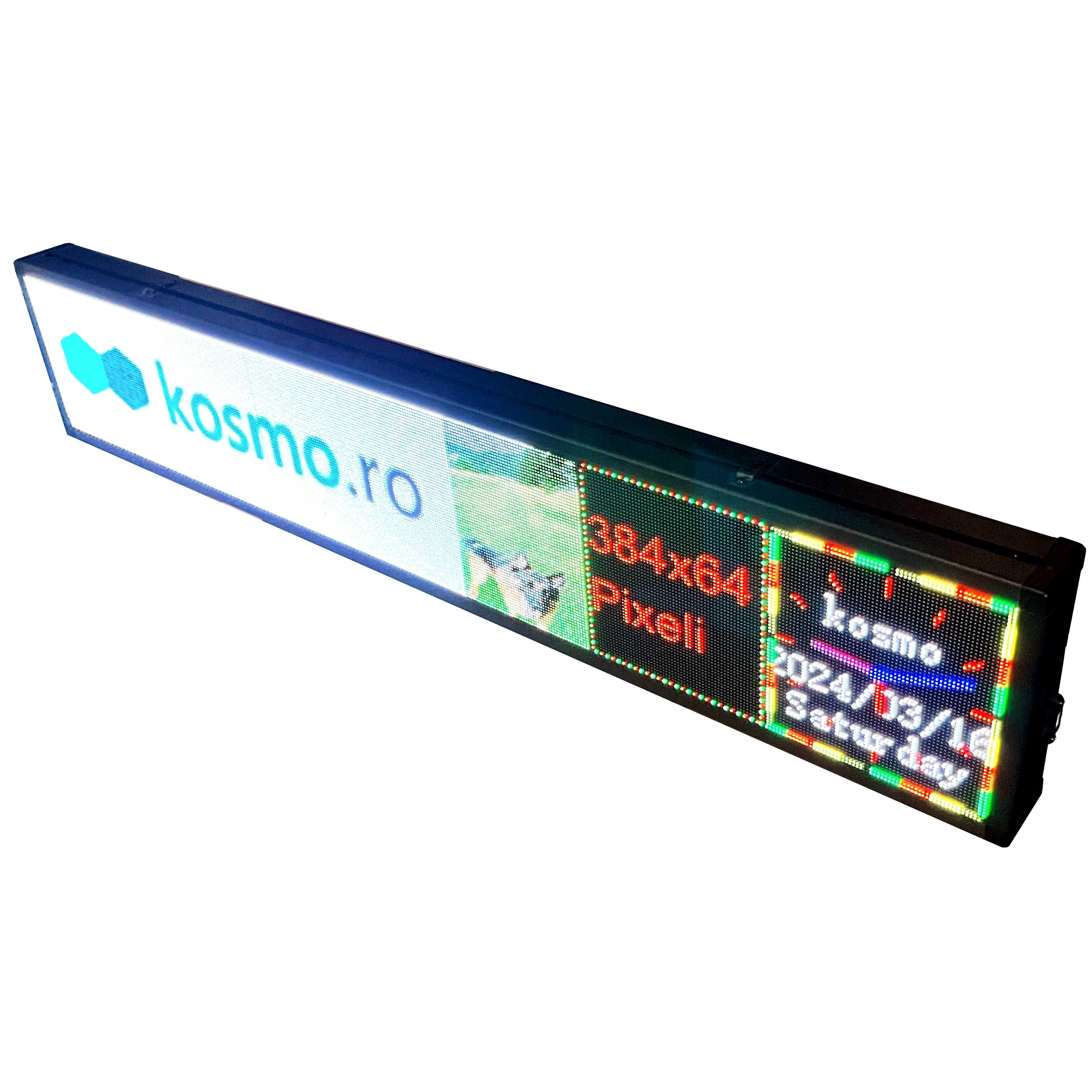 P2 Reclama firma luminoasa LED color video/logo 100x20CM programabila