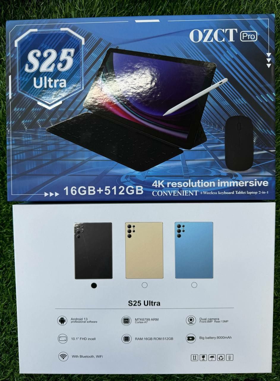 БЕПУЛ Доставка, Андроид Планшет S25 ultra+ клавиатура+мышка+чехол