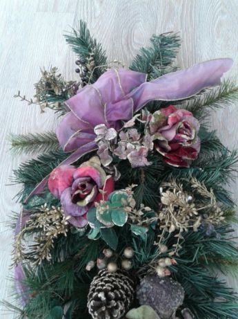 Декорация елхов клон за Коледа и Нова година, Украса за маса прозорец