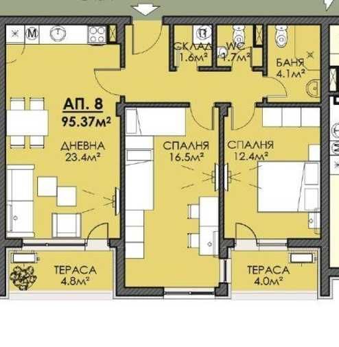 Продава се Тристаен апартамент в Бургас, Меден рудник - зона В - 95 кв.м за 984 €/кв.м - Снимка #4