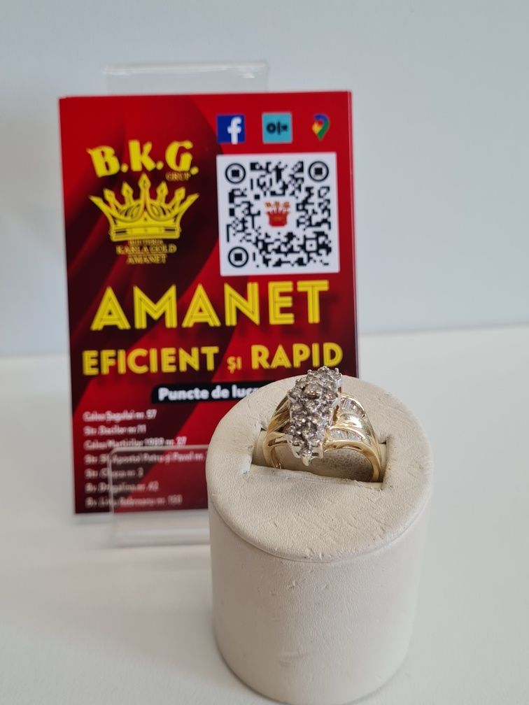 Inel de aur 14K cu briliante Amanet BKG