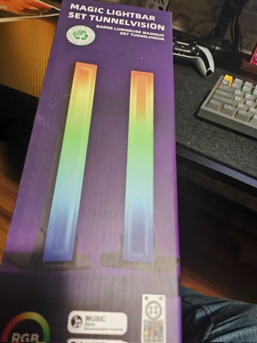 Set 2 Lămpi LED RGB Bar Inteligente Sincronizare Dinamică Muzica Negru