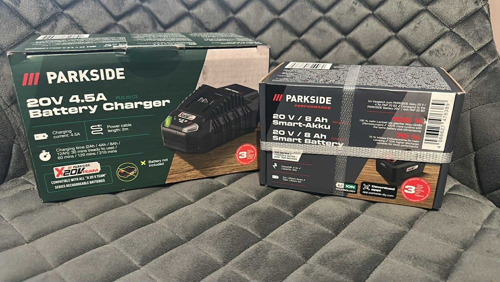 Flex parkside 20v unghiular poluzir încărcător 4.5a acumulator 8ah