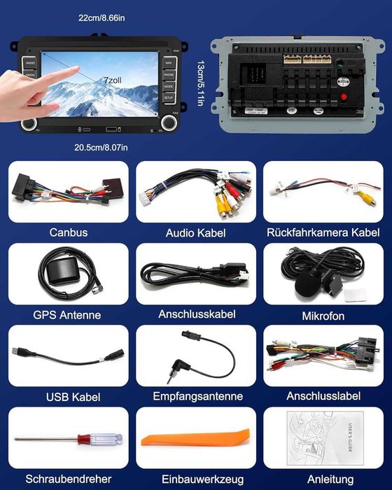 Navigatie auto Android VW Golf 5 6 T5 Polo 6r Caddy Passat Touran Seat