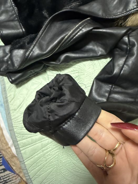 Geaca piele eco cu blana naturala