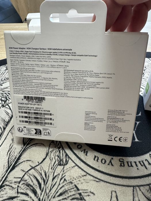 Оригинално бързозареждащо зарядно /Super Fast Charger Samsung 45W ново