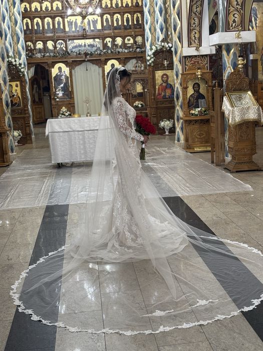 Rochie mireasa Sirena+ voal cu dantela