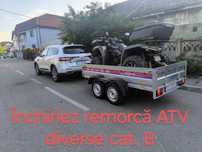 Inchiriez remorca atv diverse cat B, tractari auto