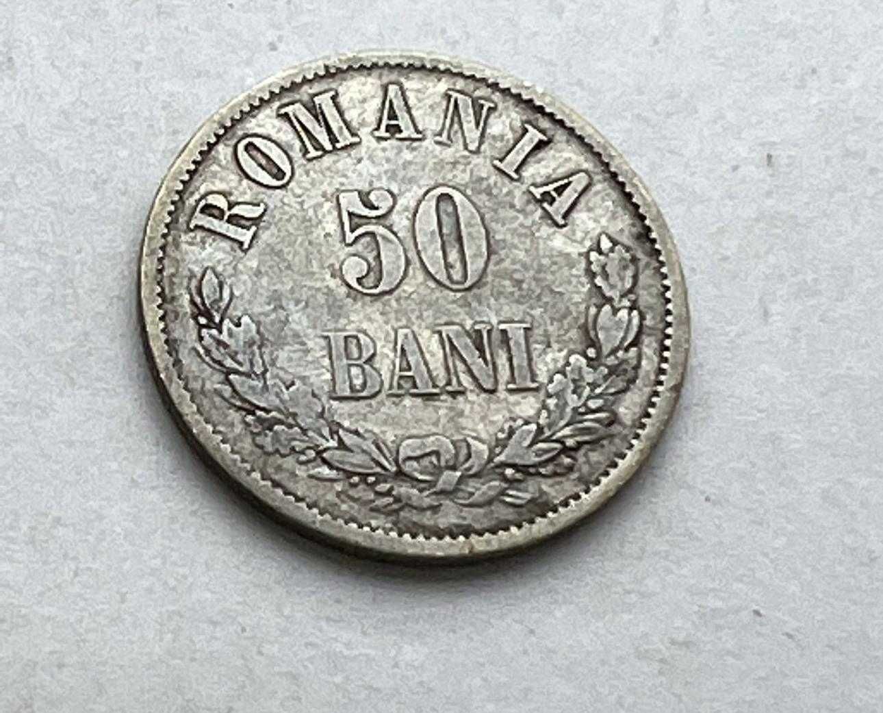 Moneda Romania 50 bani 1873 argint 835 puritate la mie 2,5 grame