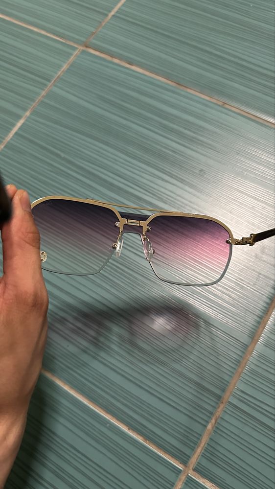Ochelari de soare Cartier Aur Mov