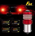 Set 2  Becuri auto cu Led Roșii BA15S (pini linie dreapta 180°)